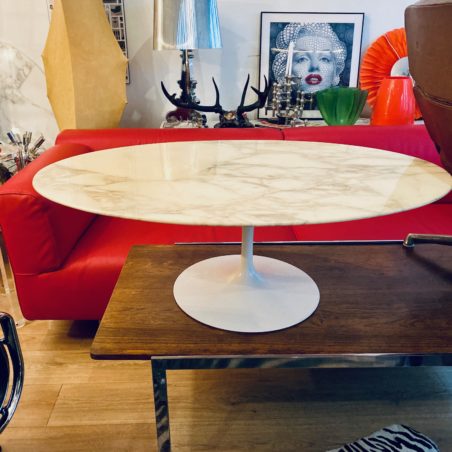 Z Table basse ovale en marbre de Calacatta Eero Saarinen pour Knoll International